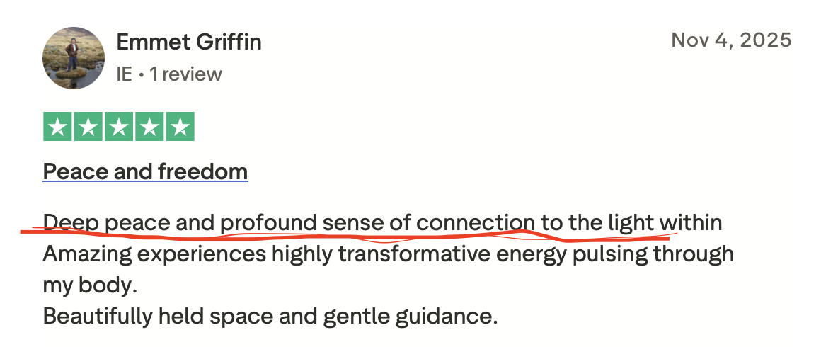 Trustpilot review by Emmet Griffin – Peace and freedom